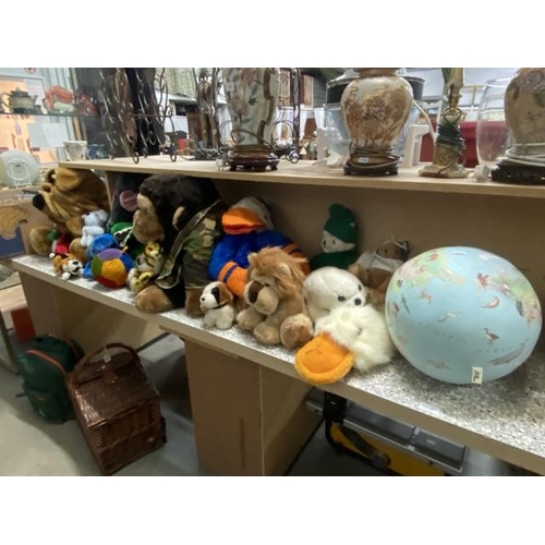 396 - Collection of soft toys inc. Steiff ball, Gorilla, Duck, Lion, bears etc.