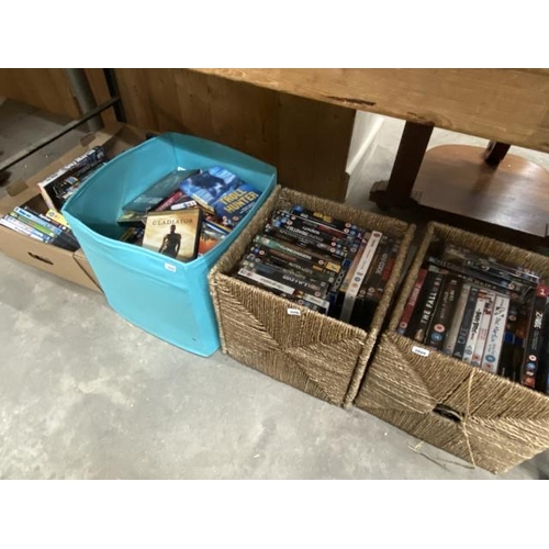 444 - 4 containers of DVDs inc. Blu-ray