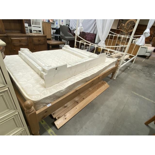 69 - Pine double bed frame and mattress