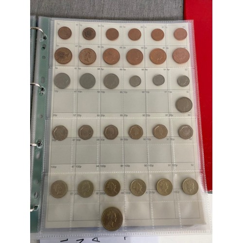 469 - 3 albums of Uk coins including 50p Olympic full set, £2 coins, £1 coins etc