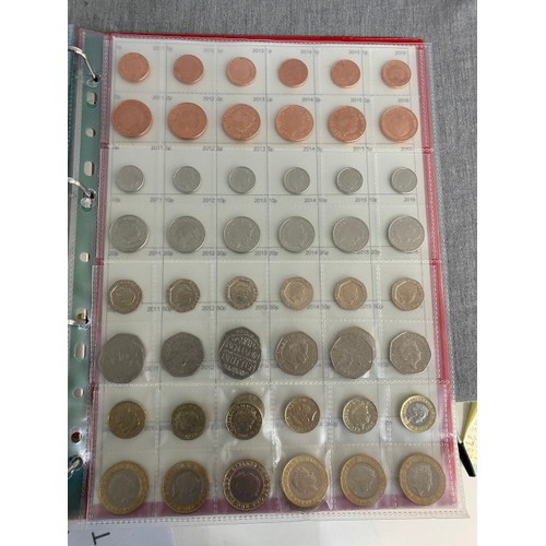 469 - 3 albums of Uk coins including 50p Olympic full set, £2 coins, £1 coins etc