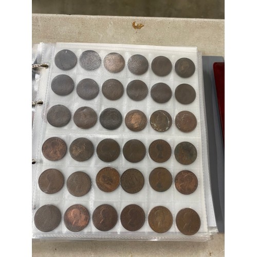 468 - 5 albums of assorted Uk coins including Crowns, silver half Crowns, half pennies, pennies, 10p, 5p e... 