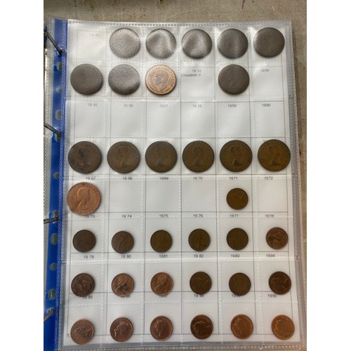 468 - 5 albums of assorted Uk coins including Crowns, silver half Crowns, half pennies, pennies, 10p, 5p e... 