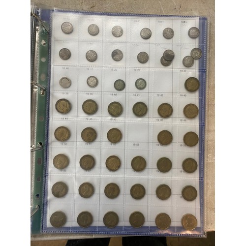 468 - 5 albums of assorted Uk coins including Crowns, silver half Crowns, half pennies, pennies, 10p, 5p e... 