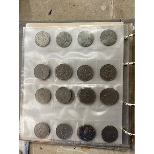 468 - 5 albums of assorted Uk coins including Crowns, silver half Crowns, half pennies, pennies, 10p, 5p e... 