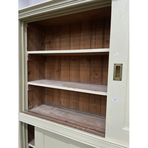 6 - Victorian painted pine school/butlers cupboard with shelves to the interior 215H 187W 43D (please se... 