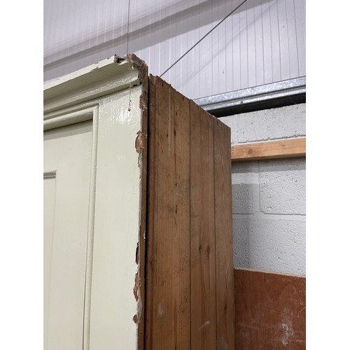 6 - Victorian painted pine school/butlers cupboard with shelves to the interior 215H 187W 43D (please se... 