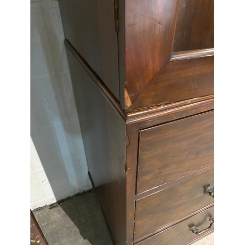 110 - Georgian mahogany linen press 205H 130W 58D