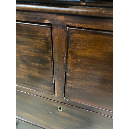 110 - Georgian mahogany linen press 205H 130W 58D