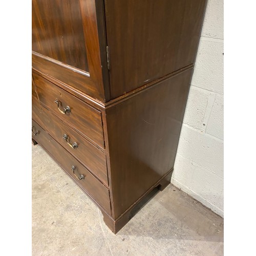 110 - Georgian mahogany linen press 205H 130W 58D