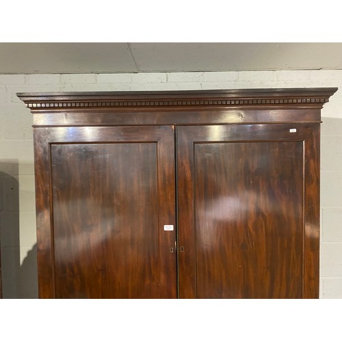 110 - Georgian mahogany linen press 205H 130W 58D