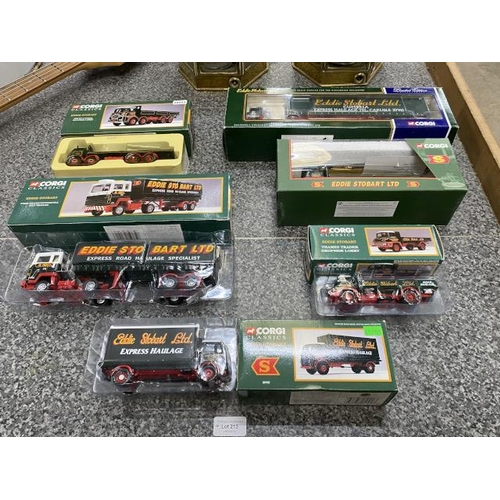 213 - 6 boxed CORGI Eddie Stobart vehicles: CC12607 Scammell Crusader Tautliner; 11001 ERF KV 8 wheel drop... 