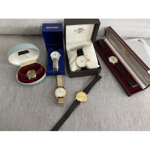 238 - 6 watches inc. Olma, Rotary, Garrard, Sekonda etc.