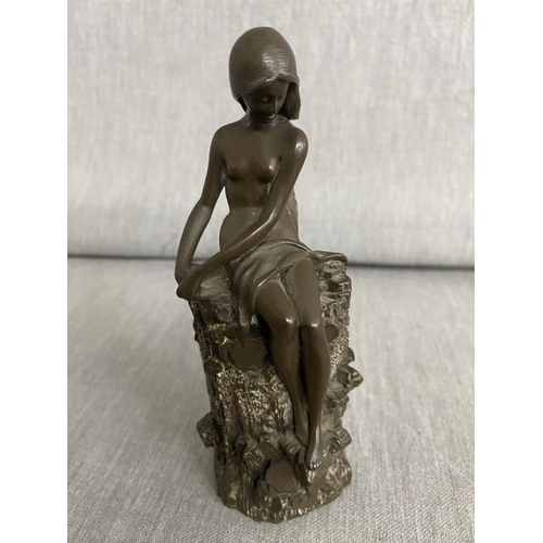 241 - Signed Giovanni Schoeman (South African, 1940-1980) nude bronze sculpture 14.5cm high