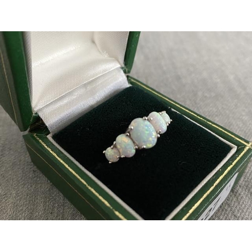 286 - 925 silver opal set ring (size Q)