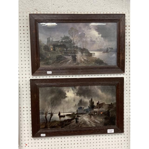 353 - Two oak framed J. W. Gozzard Staffordshire village scene prints 54x34cm