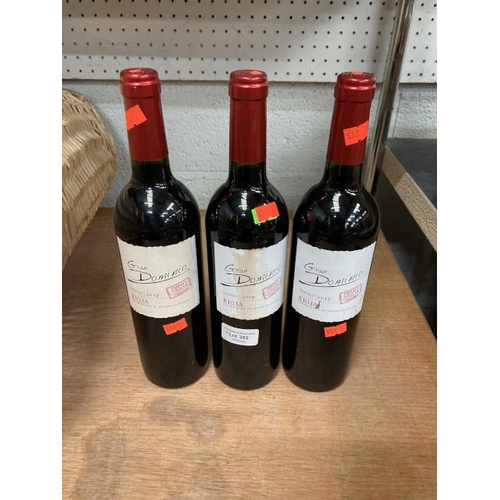 355 - 3 bottles of Gran Dominio Crianza 2017 Rioja 75cl