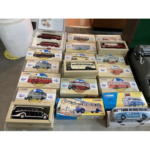 373 - 18 boxed CORGI Classic coaches including 97175 Burlingham Seagull Don Everall; 97825 Daimler CVD6 Bu... 