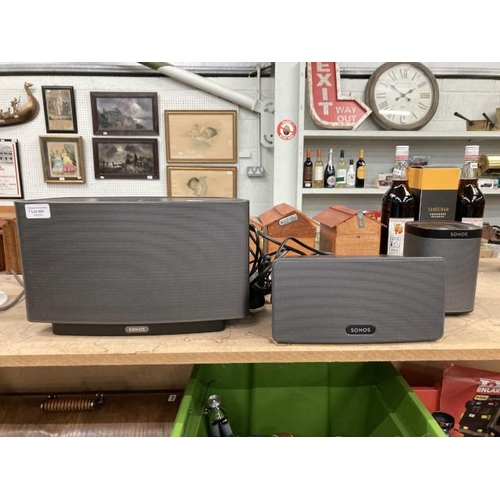 400 - 3 SONOS wireless speakers models. play 1, play 3 & play 5