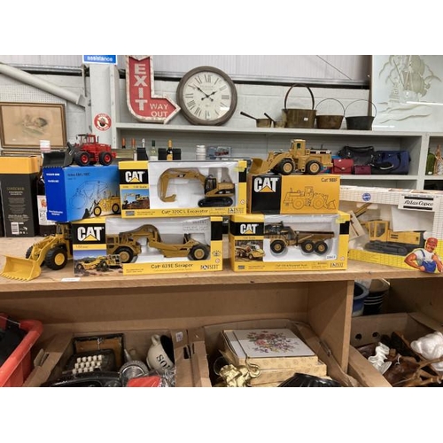 401 - 4 boxed NORSCOT models: CAT 320C L Excavator; CAT 725 Articulated truck; CAT631E Scraper, CAT 988F W... 