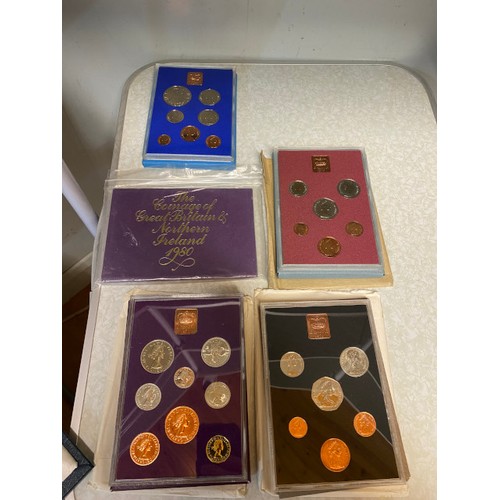 287 - Royal Mint United Kingdom Proof Coin Collections 1985, 1986, 1987, 1988, 1989, 1990, 1991, Coinage o... 