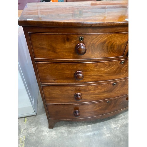 50 - Georgian mahogany 2 over 3 chest of drawers 102H 104W 53D