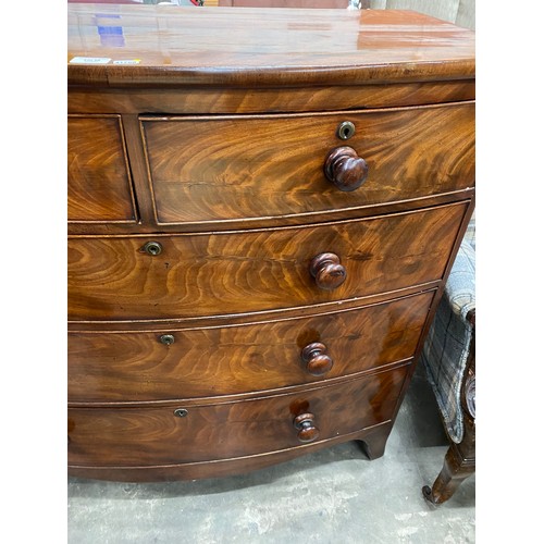 50 - Georgian mahogany 2 over 3 chest of drawers 102H 104W 53D