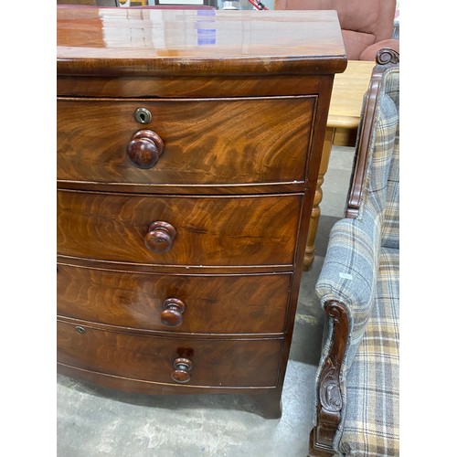 50 - Georgian mahogany 2 over 3 chest of drawers 102H 104W 53D