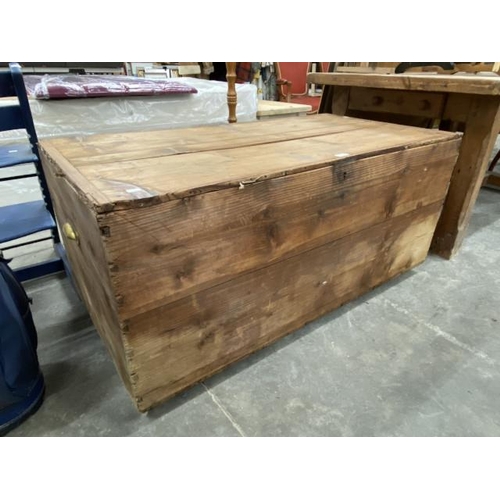 162 - Rustic pine blanket box 58H 125W 64D