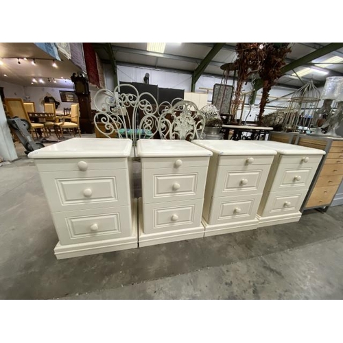 176 - 4 cream bedside chests 61H 41W 45D