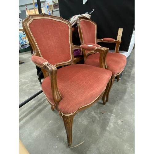 186 - Pair of French style armchairs 61W