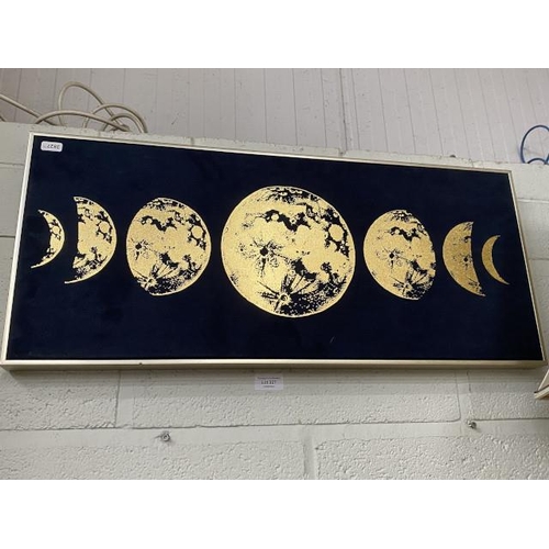 327 - Moon Phase art print on suede material 70x30cm