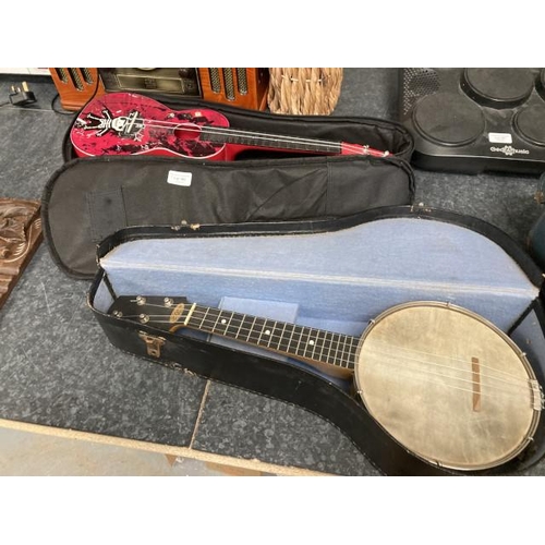 362 - Cased Korala ukulele & cased Fitzroy 4 string banjo ukulele