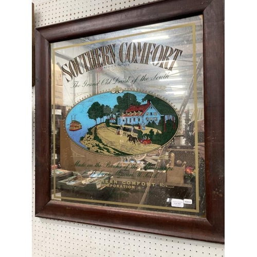 366 - Framed 'Southern Comfort' advertising mirror 73x79cm