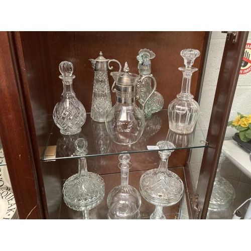 390 - 8 glass decanters inc. claret, 2 ship's, Georgian etc.