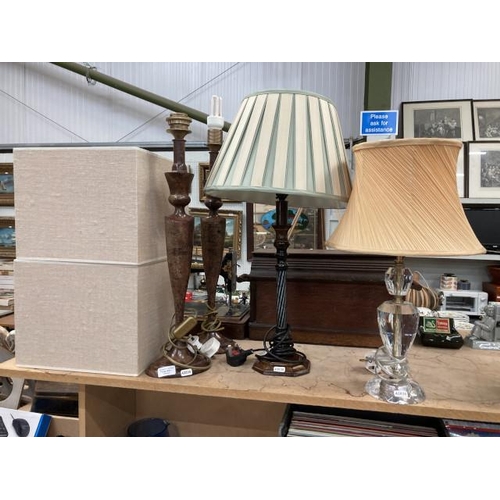 431 - 4 table lamps with shades inc. Maison, Laura Ashley etc.