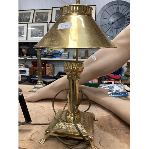 437 - Vintage brass table lamp