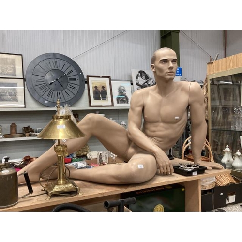 438 - Male reclining mannequin 83H 150W