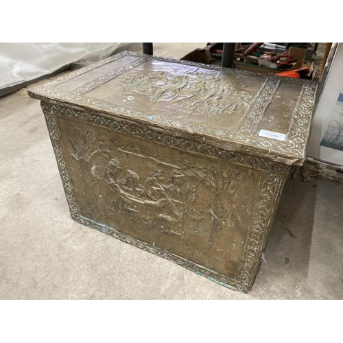 486 - Brass coal box 51W 36H 34D