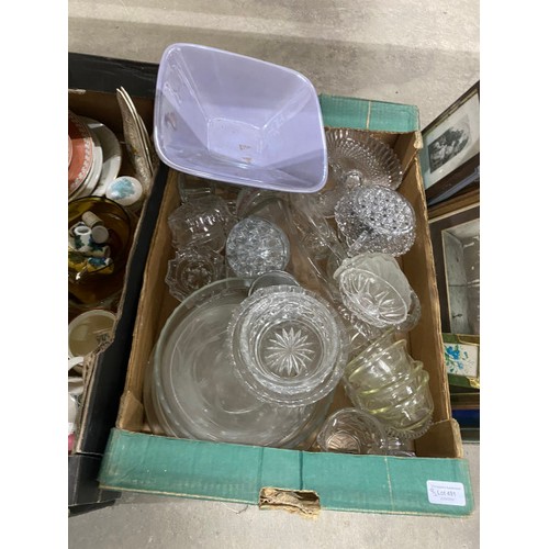 491 - 7 boxes of assorted glassware including candleholders, fruit dishes, glasses, vases etc, Royal Doult... 