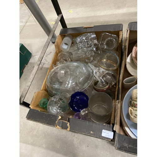 491 - 7 boxes of assorted glassware including candleholders, fruit dishes, glasses, vases etc, Royal Doult... 