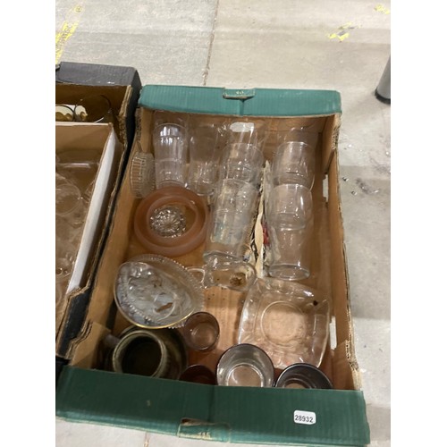 491 - 7 boxes of assorted glassware including candleholders, fruit dishes, glasses, vases etc, Royal Doult... 