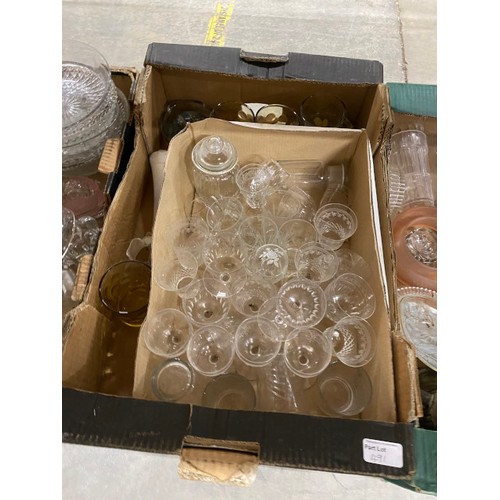 491 - 7 boxes of assorted glassware including candleholders, fruit dishes, glasses, vases etc, Royal Doult... 