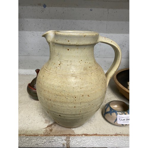 354 - 13 pieces of Studio art pottery