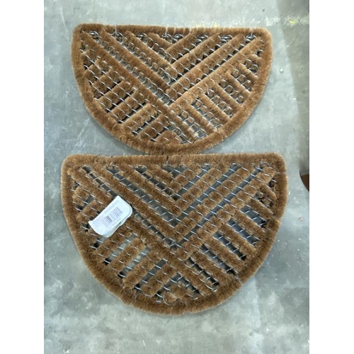 141 - 2 Newman & Cole Herringbone half round door mats 40 x 60cm (new)