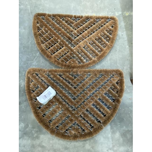 142 - 2 Newman & Cole Herringbone half round door mats 40 x 60cm (new)