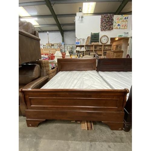 157 - Willis & Gambier double sleigh bed with side rails and lats and a new Divine Sleep ‘Candy’ mattress