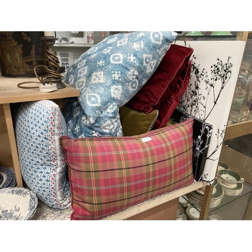 372 - 3 pairs of scatter cushions, 2 single scatter cushions inc. Oka & BHS, 2 Liquid Images photographic ... 