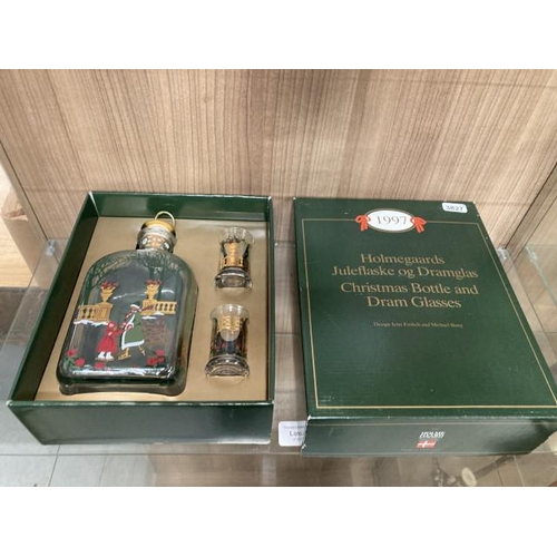 378 - Boxed Holmegaard 1997 Christmas decanter & glasses set