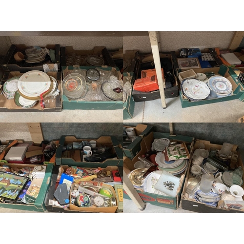 418 - 13 boxes of collectables, glass & china